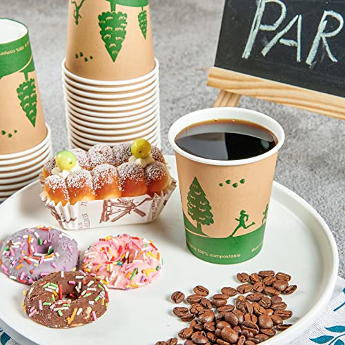 8 oz Compostable Paper Coffee Cups with PLA Lined (8oz-300)