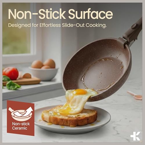 Bakken 17 Piece Ceramic Coated Aluminum Cookware Set (Brown)