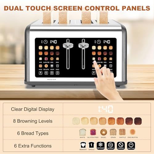 4 Slice Toaster Touch Screen (Grey)