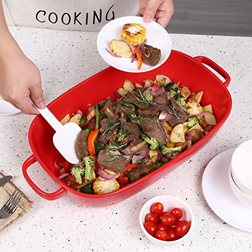 6 Quart Large Rectangular Baking Dish (6 quart Red)