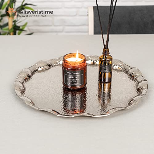 Lale Crystal Turkish Coffee Set with Tray (Silver)