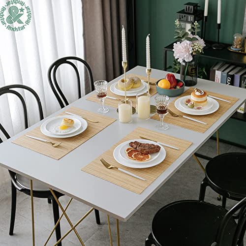 8 Pack 17.7x11.8 Bamboo Placemats (Natural Color / Set of 8)