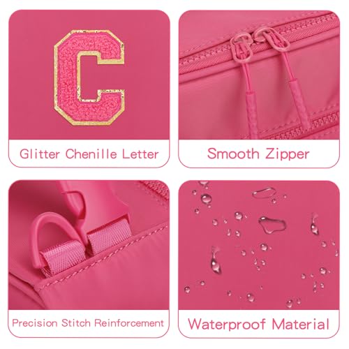 Initial Insulated Lunch Bag for Girls Kids (Rosy Red / C)