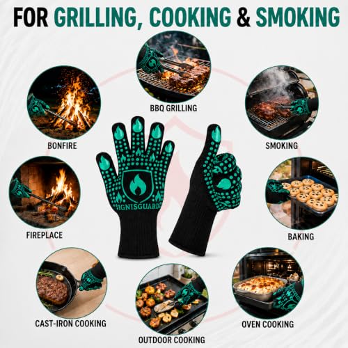 BBQ & Grill Gloves (Green / Large)