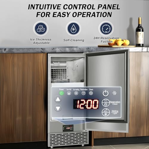 Under Counter Ice Maker Machine (120LBS/DAY-Foam Door)