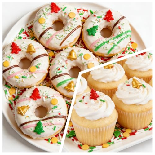 Edible Jimmies Sprinkles for Cake Decorating (Christmas Sprinkles Mix)