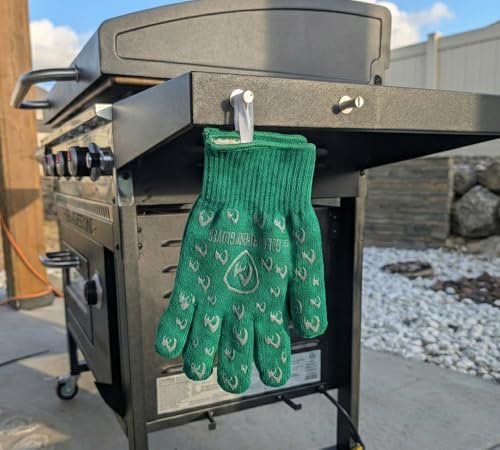 Grill Armor Oven Gloves with Fingers (One Size Fits Most Standard Cuff / Green Glow in the Dark)