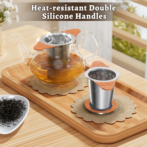 Tea Infuser for Loose Leaf Tea (1 Pack - Sunset Orange)