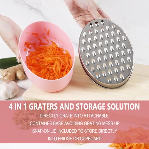 Cheese Grater Citrus Lemon Zester with Food Storage Container & Lid