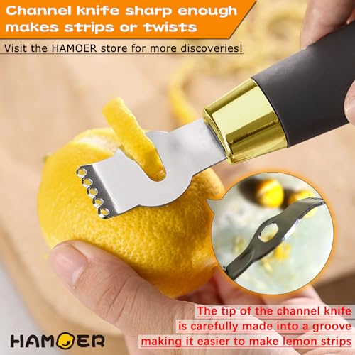 Zester Channel Knife & Micro Plane Grater Tool Set Ergonomic Handle
