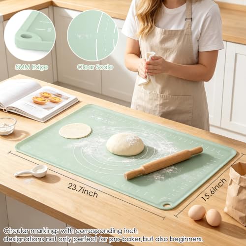 Silicone Pastry Mat (Light Green / 23.6"L x 15.7"W)