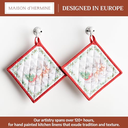Pot Holders 100% Cotton Potholders (114 - Christmas Tradition / 8" x 8" (Pot Holder Pack of 2))