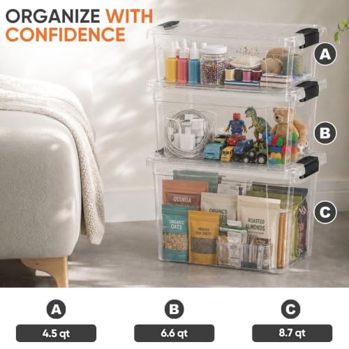 8.7 Quart Clear Plastic Storage Boxes with Lids (8.7 Quart)