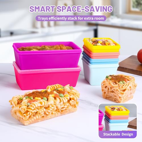Silicone Freezer Molds with Lids (Retro Rainbow / 4x 1-Cup & 2x 2-Cup)