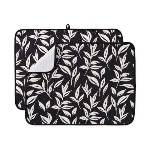 Dish Drying Mats 2 Pack (18''X24'' / Verdant Leaves)