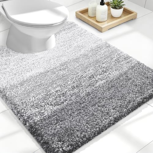 Luxury Toilet Rugs U (24" X 20" Contour Rug / Light Grey)