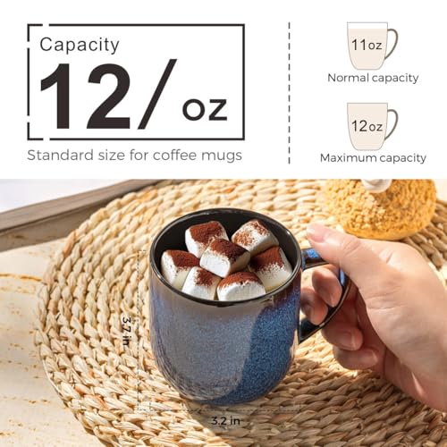 Ceramic Coffee Mugs Set of 6 (reactive glaze-4 / set of 6)