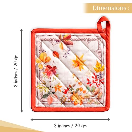 Pot Holders 100% Cotton Potholders (056 - Amarante / 8" x 8" (Pot Holder Pack of 1))