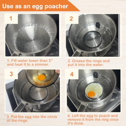 Large 3.5" Nonstick Egg Rings Set of 4