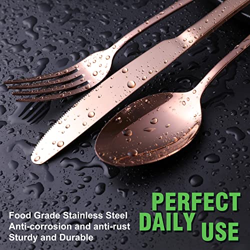 Copper Rose Gold Silverware Set (Rose Gold | 24pcs)