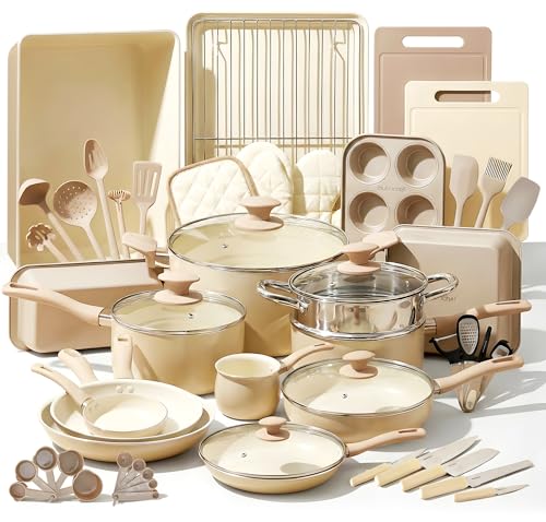 54 Piece Marble Non (Taupe Brown / 54pc Set)