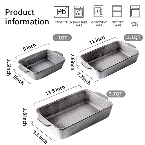 Bakeware Set Ceramic Baking Dish Set (Variable Grey)
