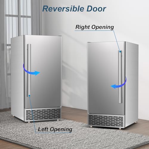 120 lbs High Output Commercial Ice Maker Undercounter Reversible Door