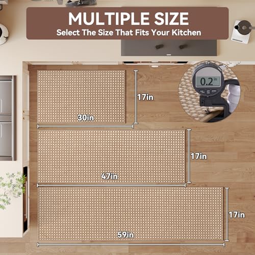Kitchen Mat Kitchen Rugs Sets of 2 PCS Non Slip Brown 17"x30"+17"x47" (10.55 sq ft Count)