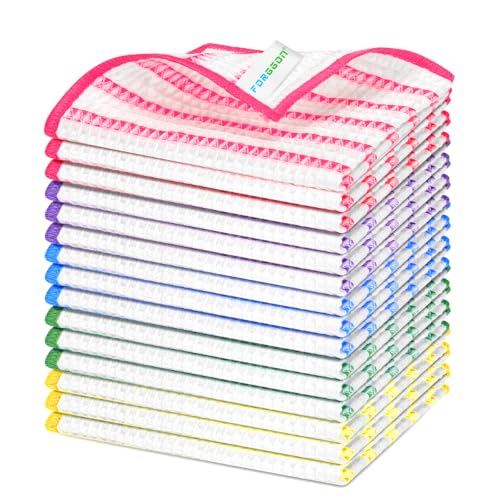 15Pcs Micro Wood Fiber Cleaning Cloths (Multicolor / 11.5x11.5inch-15Pack)