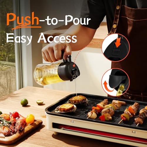 16oz 470ml Glass Olive Oil Sprayer for Cooking (Black&Green)