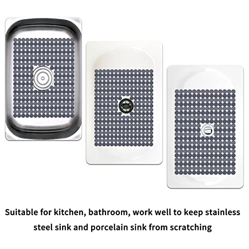 2Pack Kitchen Sink Mat for Stainless Steel (Solid Gray)