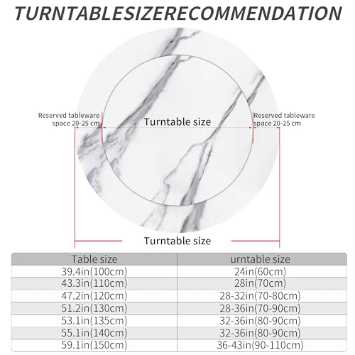23.6" Lazy Susan for Table Top Sintered Stone Rotating Serving Tray for Dining Table