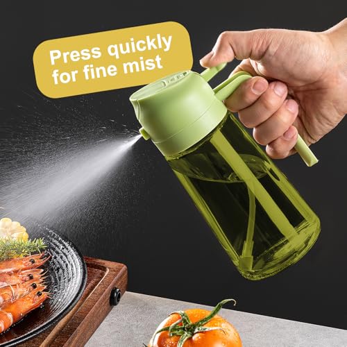 16oz 470ml Olive Oil Dispenser for Kitchen with Stickers (Light-Proof /w Stickers / Green-02)