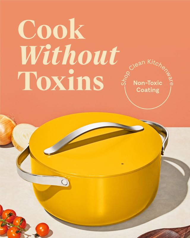 Non Stick Ceramic Dutch Oven Pot with Lid (Marigold)