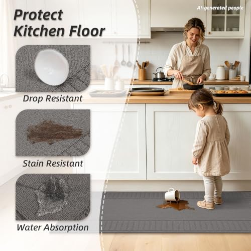 Kitchen Rugs Non Slip Washable 2PCS