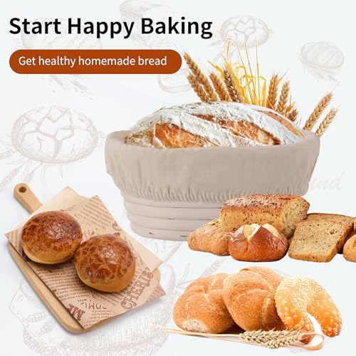6 Pcs Banneton Bread Proofing Basket Oval Sourdough Bread Basket