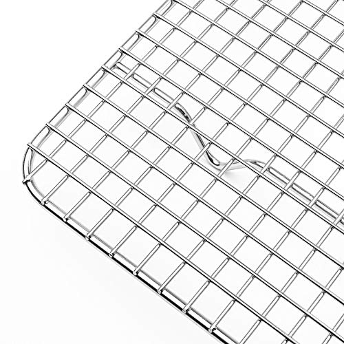 Set of 2) Stainless Steel 10" x 15" Baking & Cooling Racks - Cookie Baker's Oven Sheet Pan Wire Rack (2 Count)