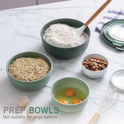 Prep Bowls with Lids (Sage / 8 Piece Set - Wide Bowls)