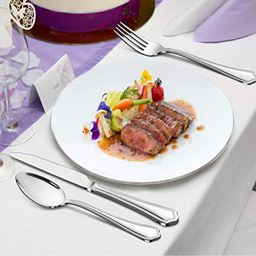 29 Piece Silverware Flatware Set for 4 (Scalloped Edge)