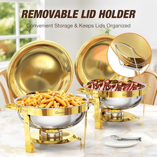 Round Chafing Dishes for Buffet (Gold)