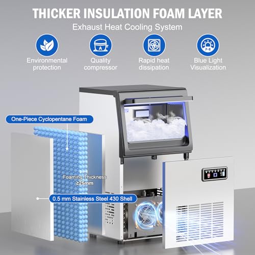 100 lbs Nugget Ice Maker Under Counter Self
