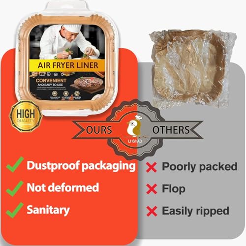 Air Fryer Liners Disposable for Instant Pot Vortex Plus 6QT XL Air Fryer (8" Square 200 pcs)