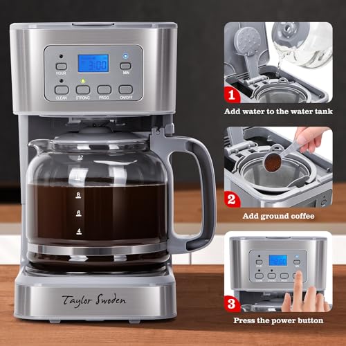 12 Cup Programmable Coffee Maker (Gray)