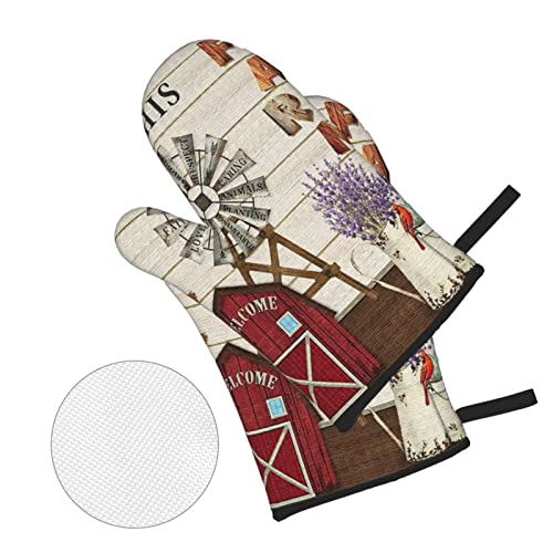 Oven Mitts and Pot Holders Sets of 4 (Pot Holders-437)