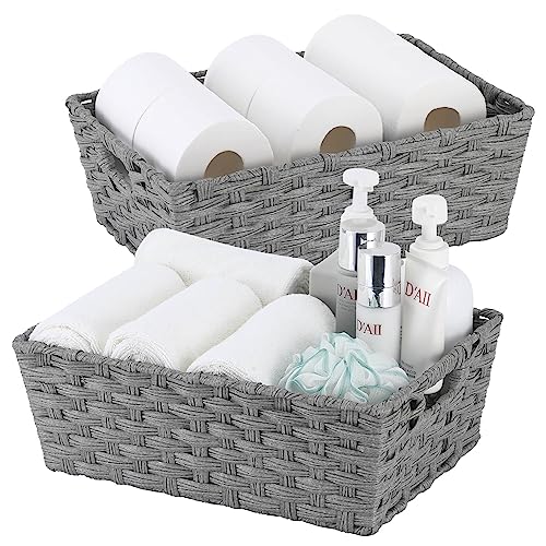 Large Wicker Storage Basket (2 Count)