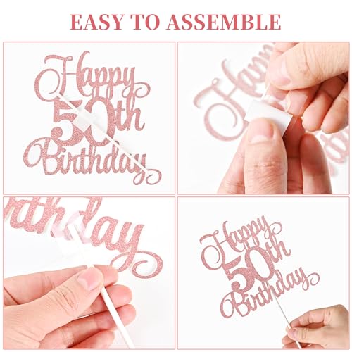 50th Birthday Cake Decorations (9 Count)