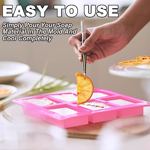 4 Pack Silicone Soap Molds (Pink+Purple - Rectangle)