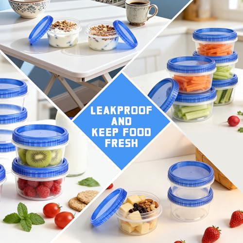 6 Pack Freezer Containers with Screw On Lids (8oz-6pack)
