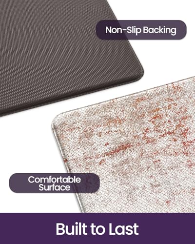 Kitchen Floor Mats Cushioned Anti Fatigue Runner Rug 23x86 Red (Red / 86"L x 23"W x 0.4"Th)