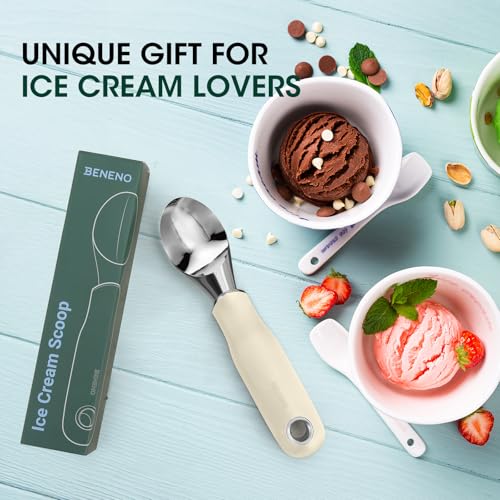 Premium Heavy Duty Ice Cream Scoop with Ergonomic Grip Handle
